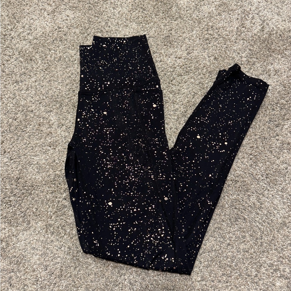 Senita Athletics Black and rose gold Speckled Leggings